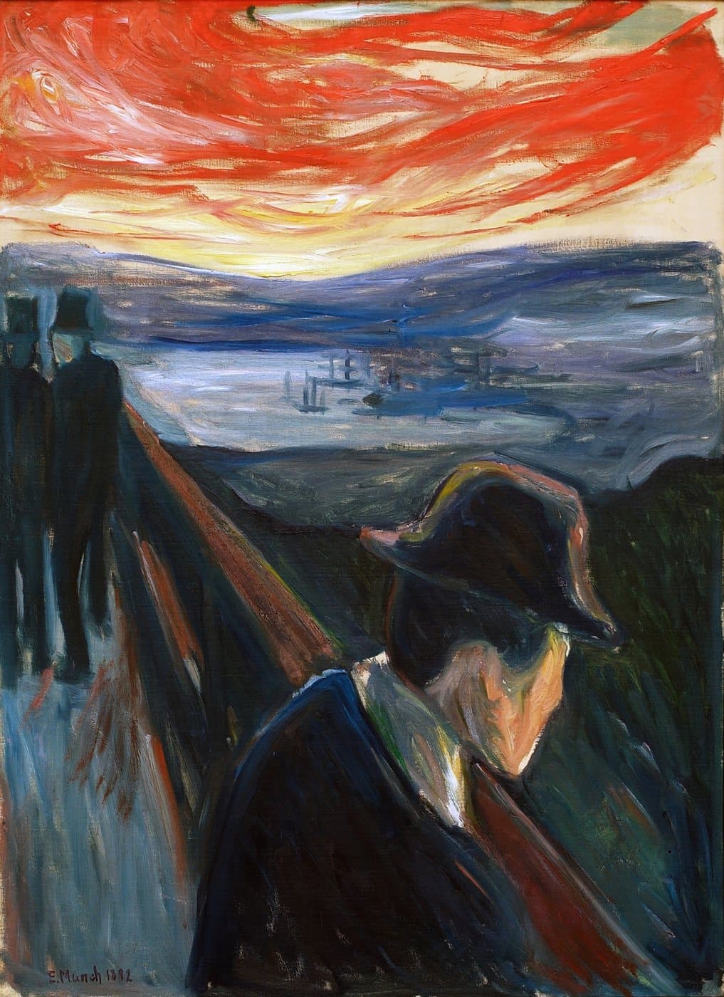 Fortvilelse (1892) av Edvard Munch, hele motivet