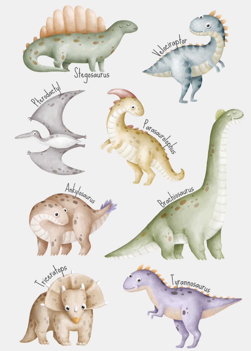 Dinosaurer med navn, hele motivet