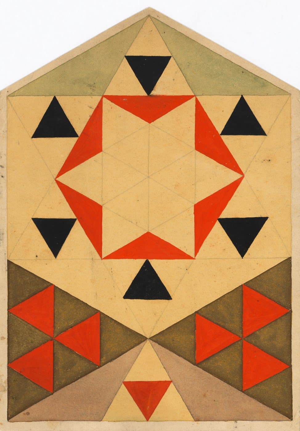 Geometrische Studie (Schülerarbeit) (1903) av Egon Schiele, hele motivet
