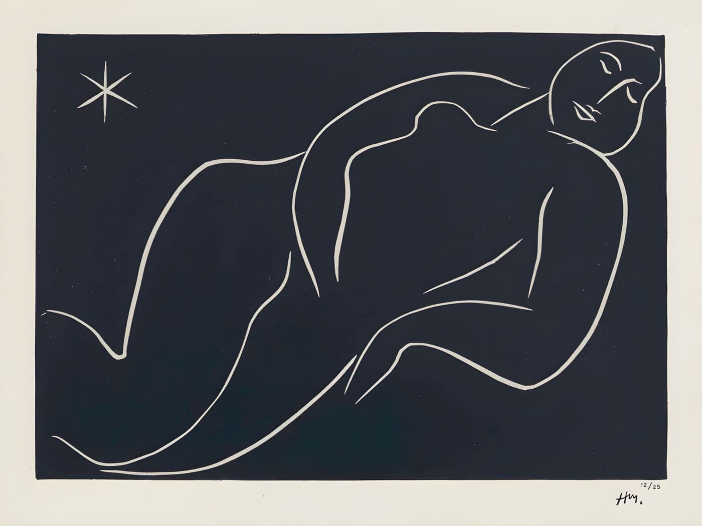Nu à l’étoile (1938) av Henri Matisse, hele motivet