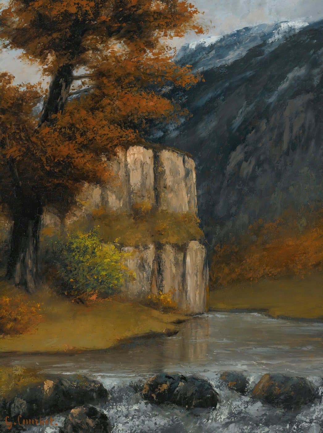 Landscape Near Ornans av Gustave Courbet, hele motivet