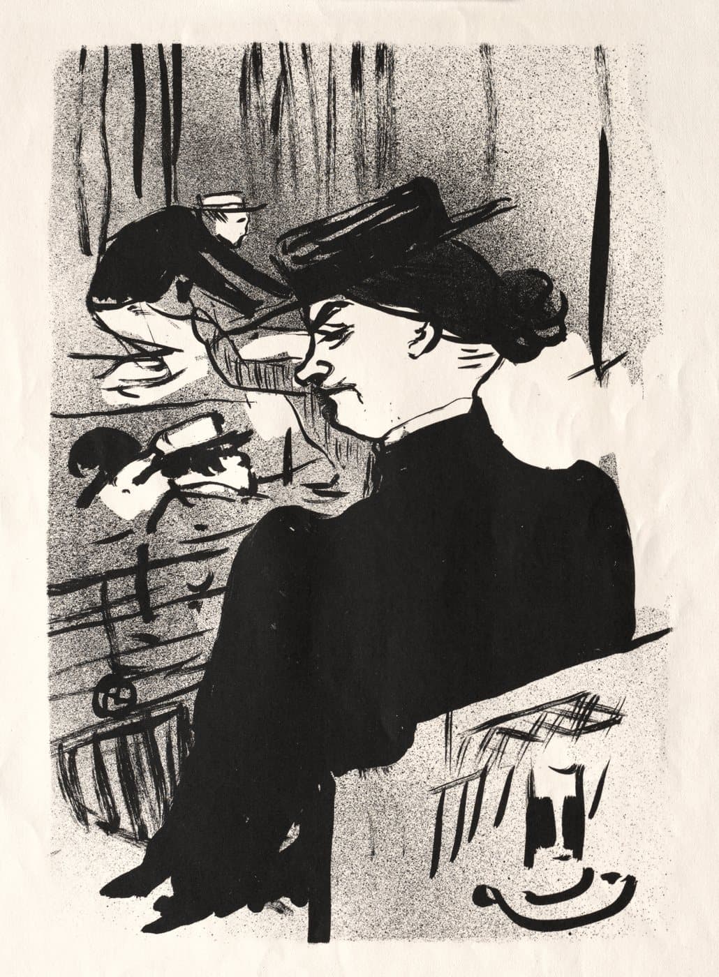 Le Café-Concert, Une Spectatrice (1893) av Henri de Toulouse-Lautrec, hele motivet