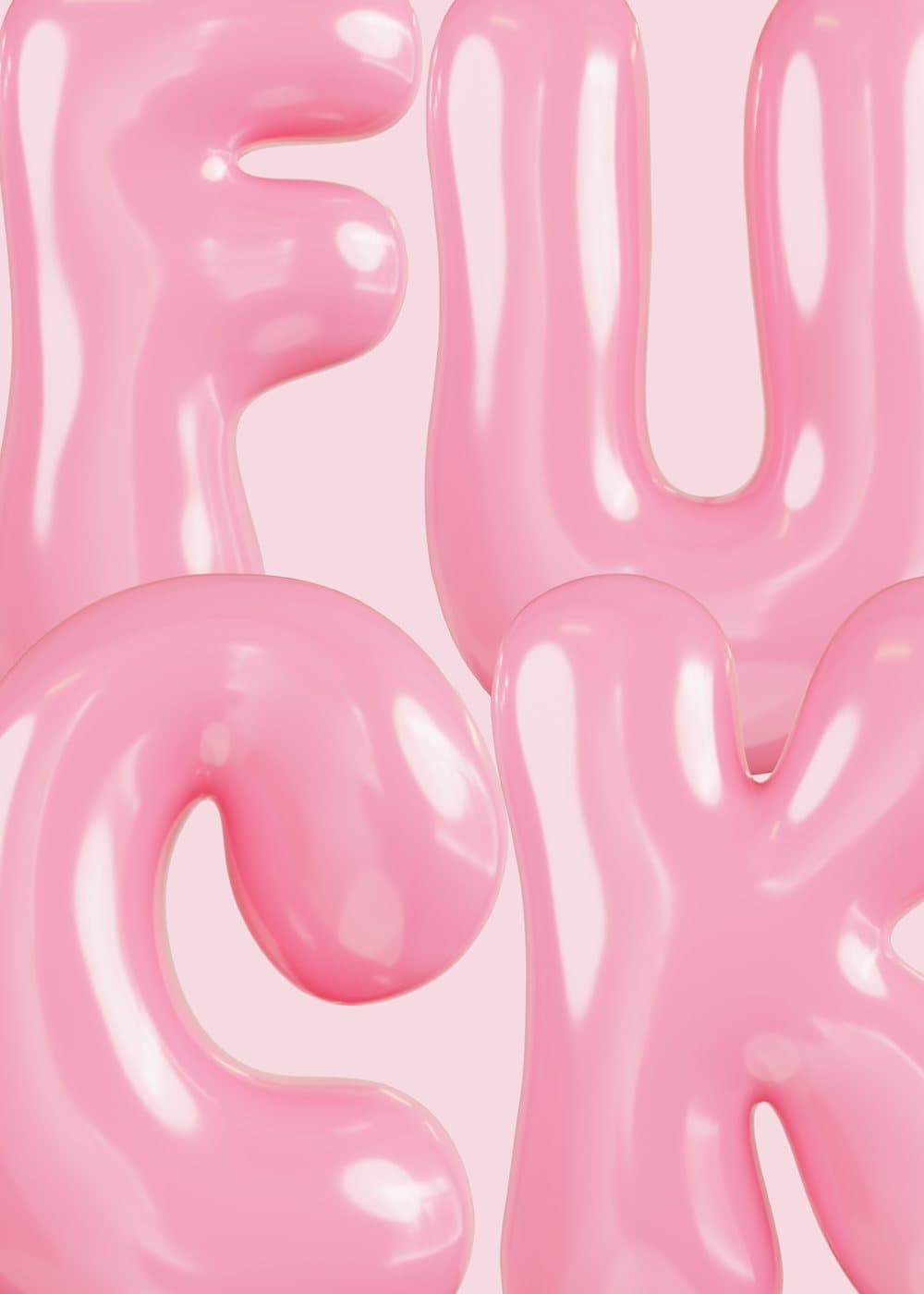 Rosa 3D-bokstaver, hele motivet