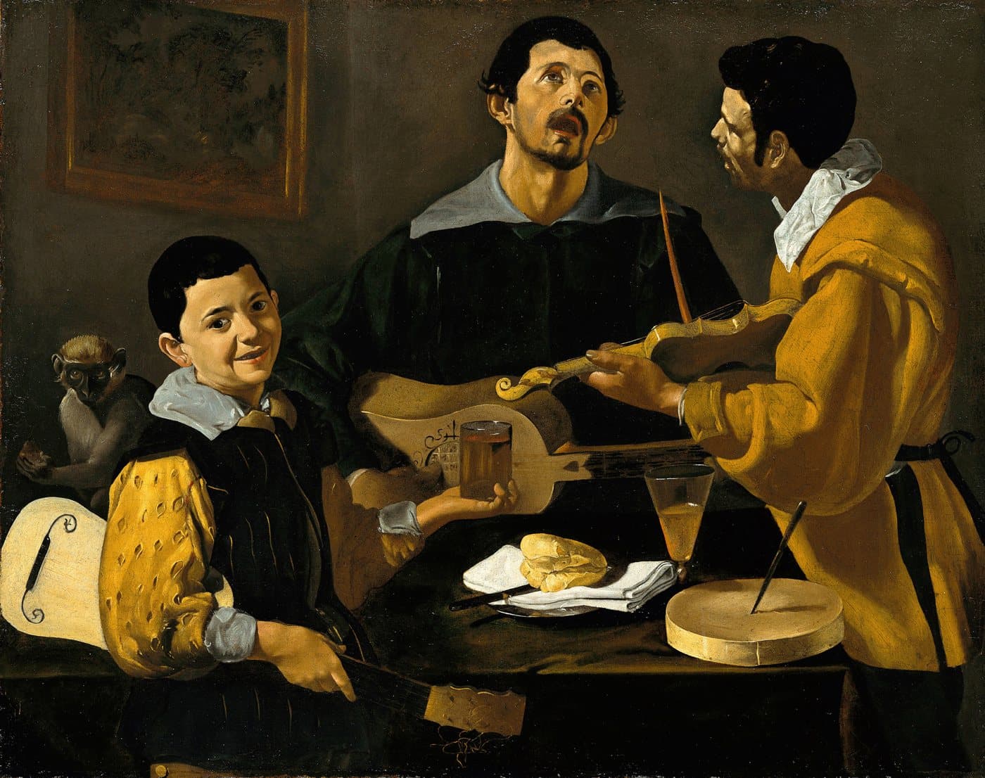 The Three Musicians (ca 1618) av Diego Velázquez, hele motivet