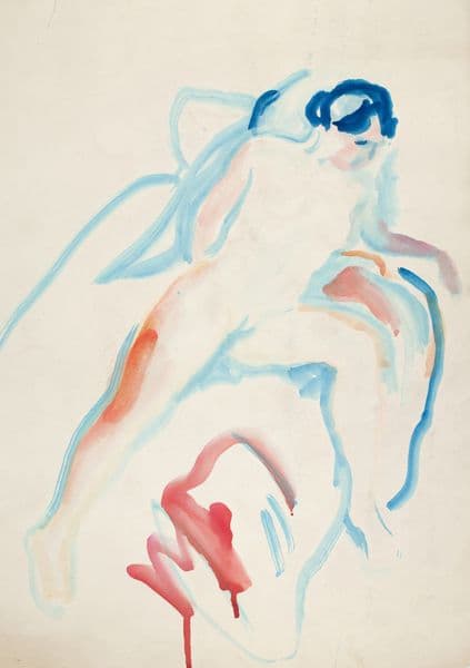 Akt på sengen (1919-1924) av Edvard Munch