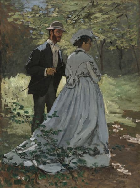 Bazille and Camille (Study for Déjeuner sur l’Herbe) (1865) av Claude Monet