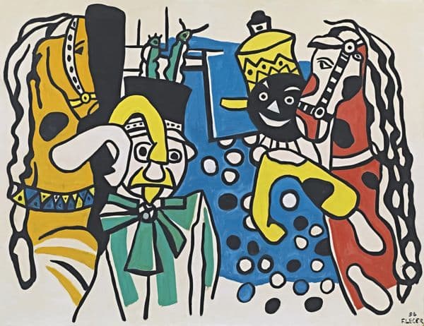 Clowns et chevaux (1954) av Fernand Léger