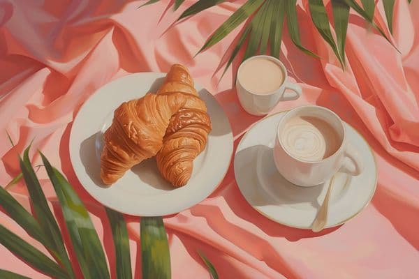 Croissant og kaffe