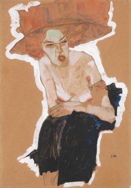 Die Hämische (1910) av Egon Schiele