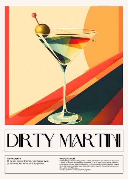 Dirty martini med oliven
