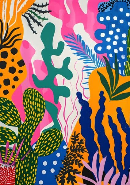 Fargerik jungelcollage