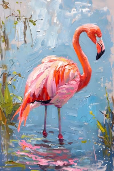 Flamingo i vannet