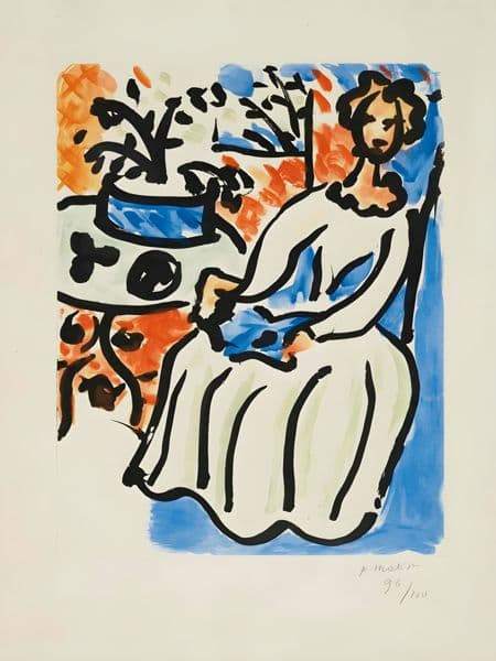 Marie-José en robe jaune (1950) av Henri Matisse