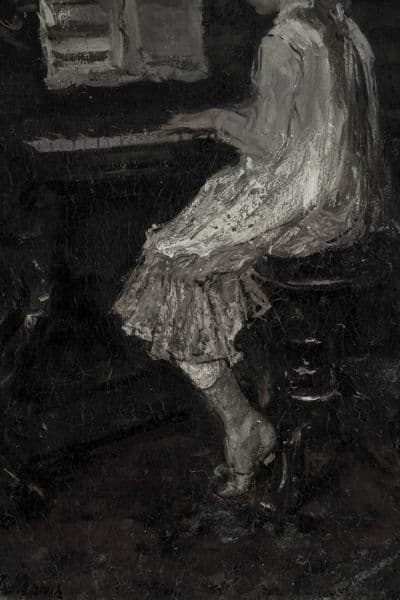 Jente ved pianoet