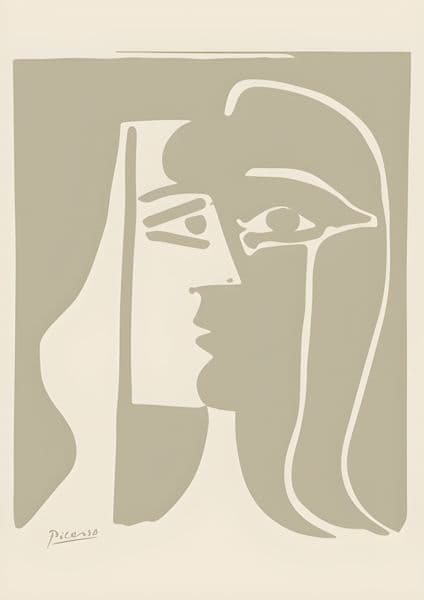 Kvinneprofil i beige