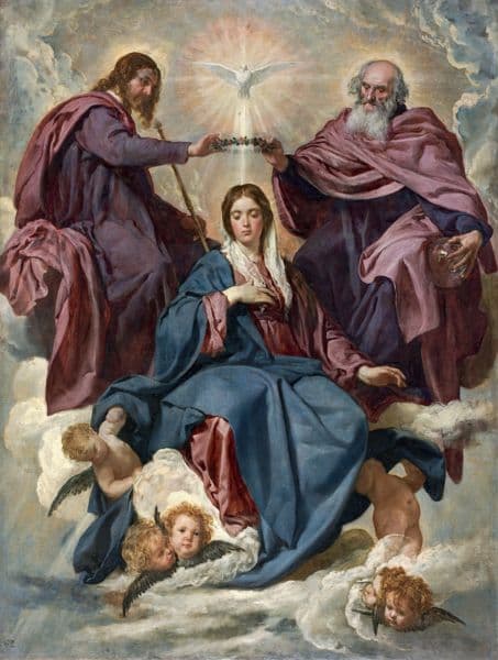 La Coronación De La Virgen (C.1635) av Diego Velázquez