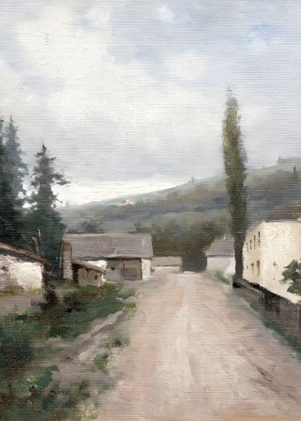 Landevei mellom husene