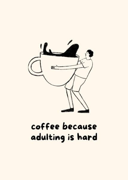 Mann i kaffekopp