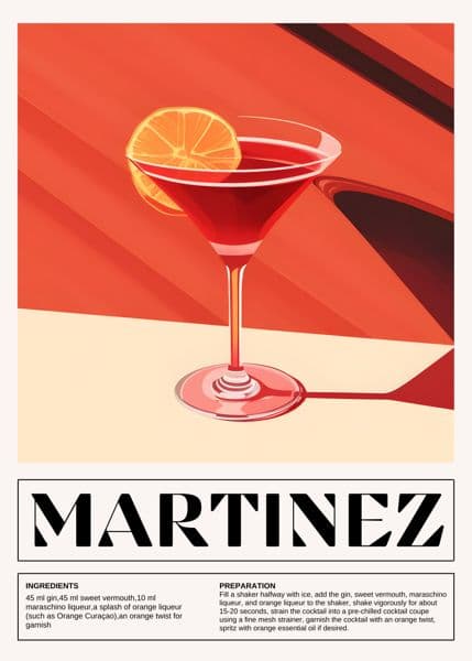 Martinez-cocktail med appelsin