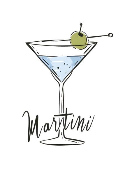 Martini med grønn oliven