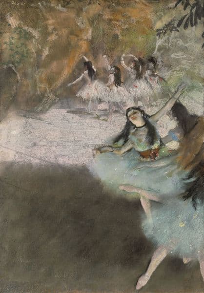On the Stage (1876-1877) av Edgar Degas