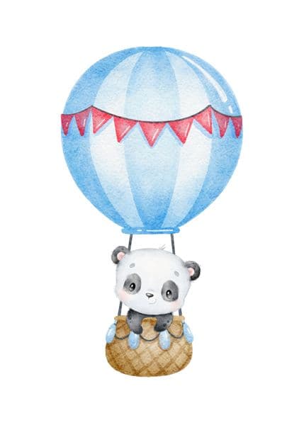 Panda i luftballong