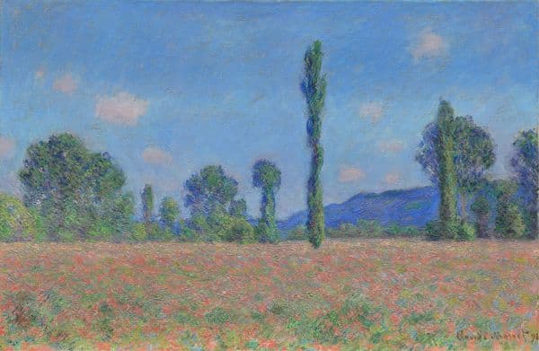 Poppy Field (Giverny) (1890) av Claude Monet