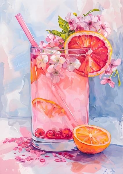 Rosa grapefruktdrink