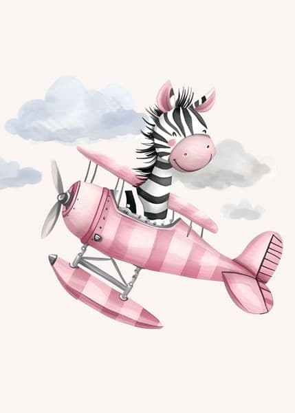 Sebra i rosa sjøfly
