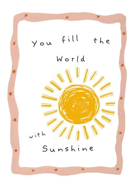 Sol med solskinnstekst