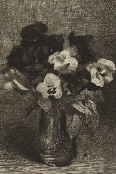 Stemorsblomster i glass