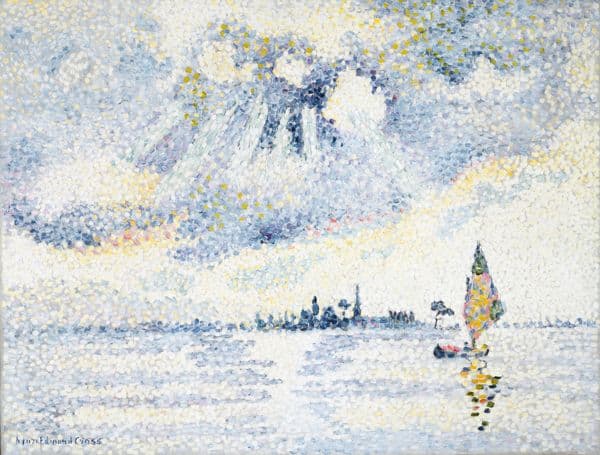 Sunset on the Lagoon, Venice av Henri-Edmond Cross