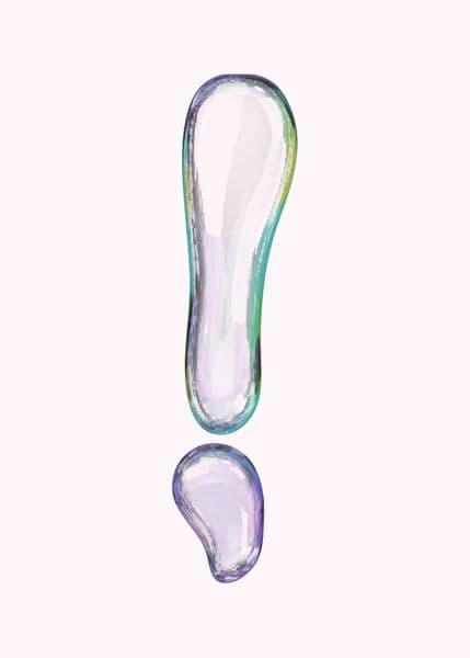 Utropstegn i glass