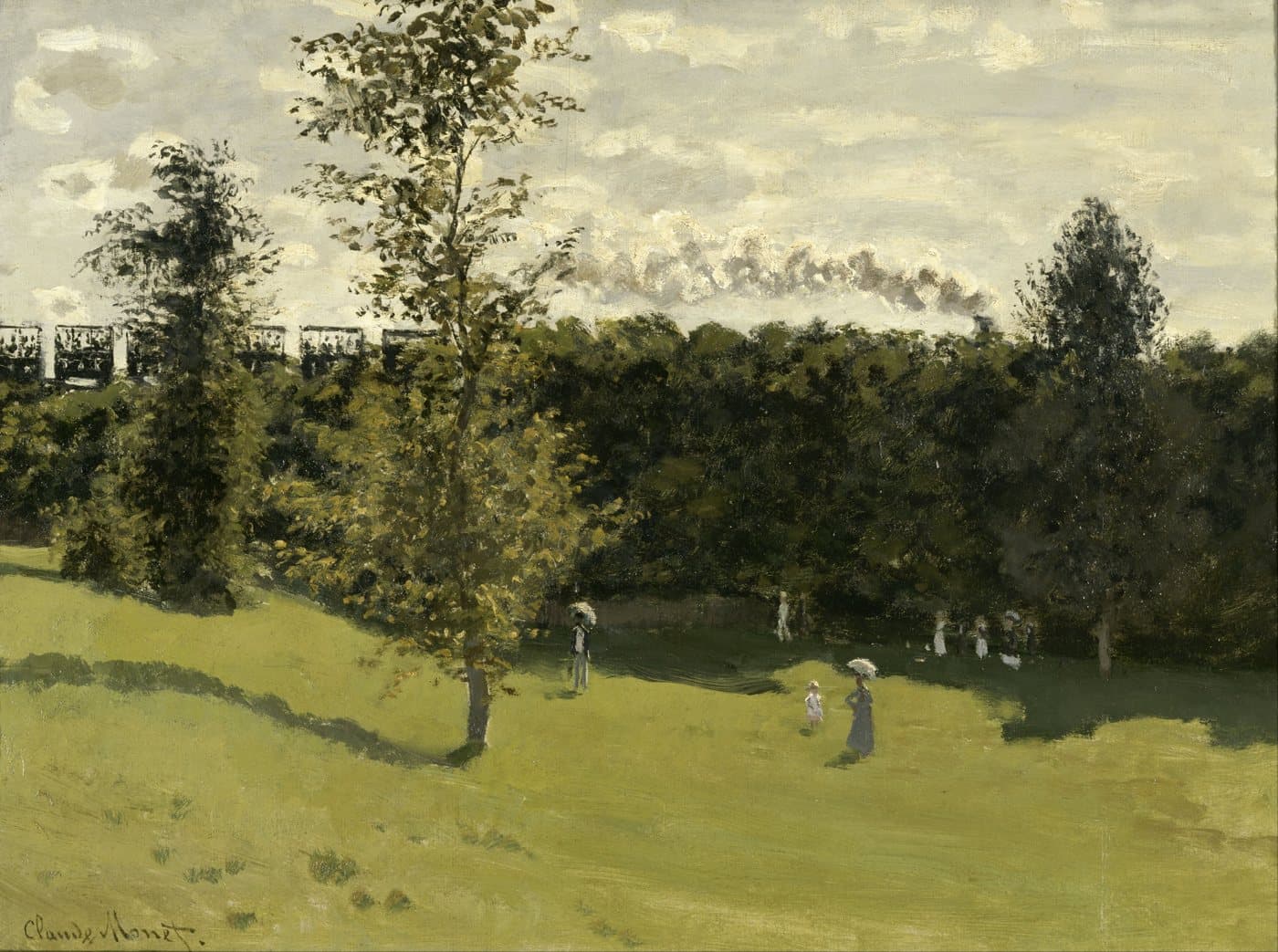 Train in the Countryside (circa 1870) av Claude Monet, hele motivet