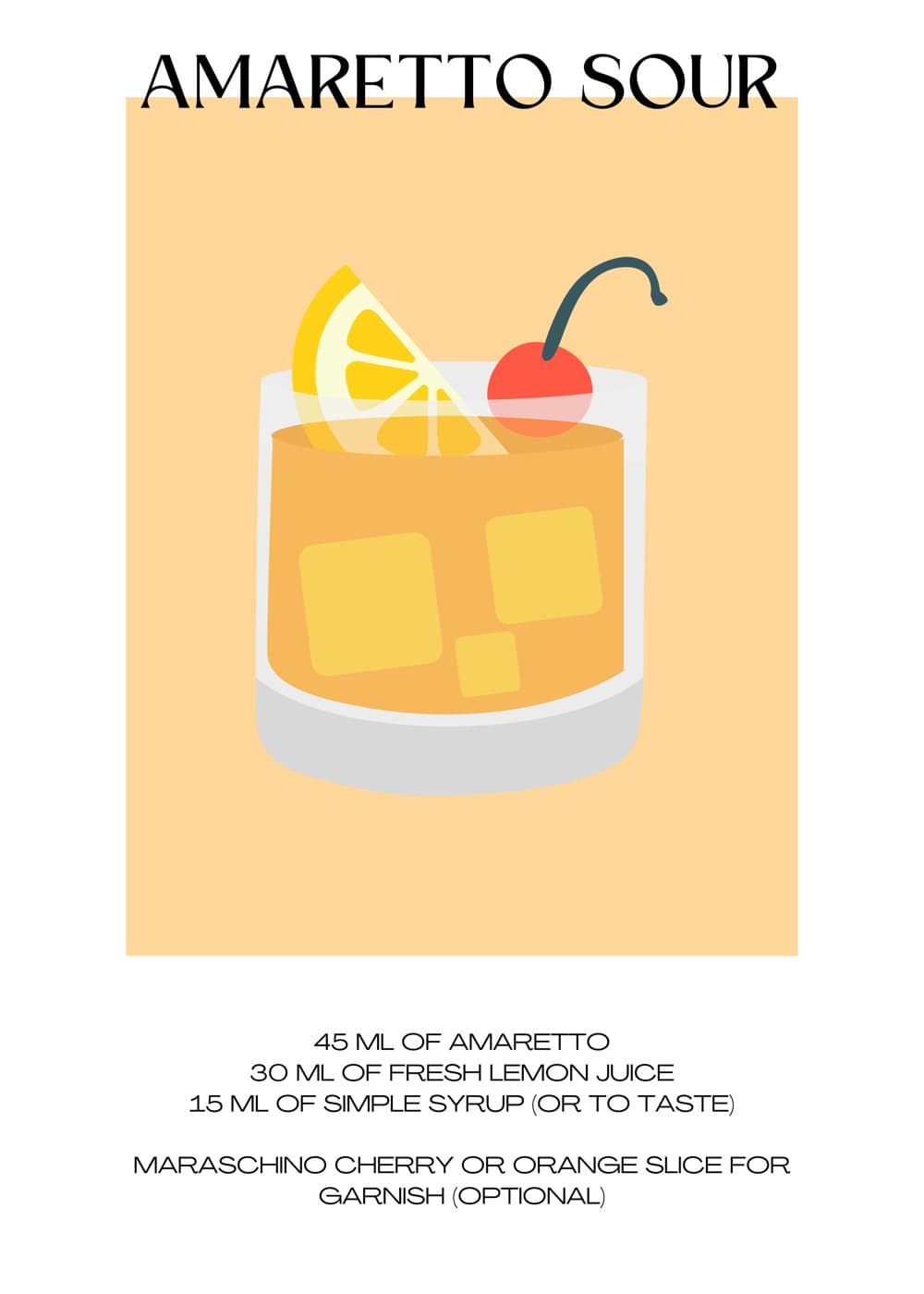 Amaretto sour med kirsebær, hele motivet