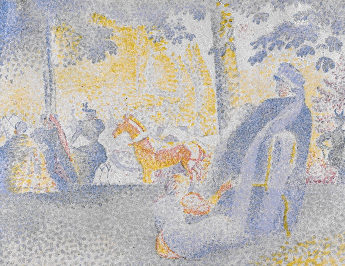Aux Champs-Élysées (On the Champs-Élysées) (1898) av Henri-Edmond Cross, hele motivet