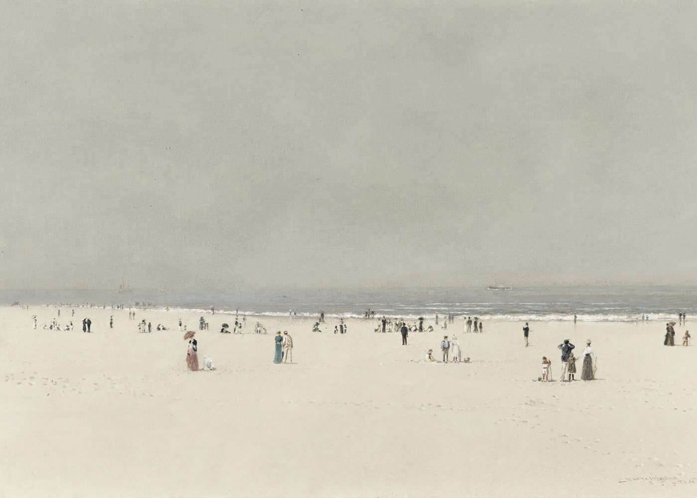 Badende på stranden, hele motivet