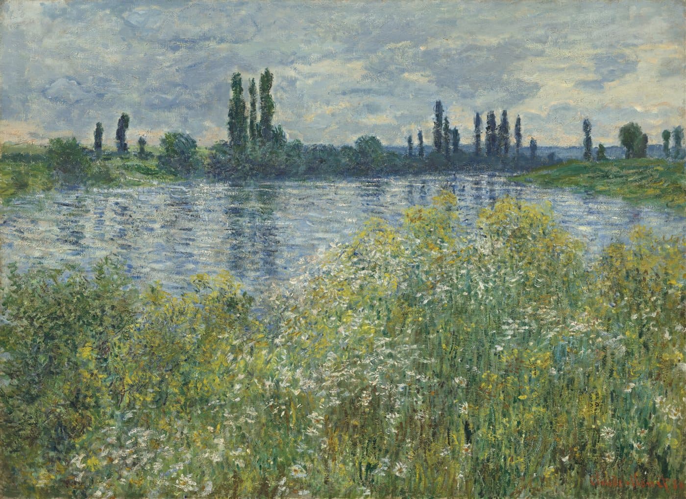 Banks of the Seine, Vétheuil (1880) av Claude Monet, hele motivet