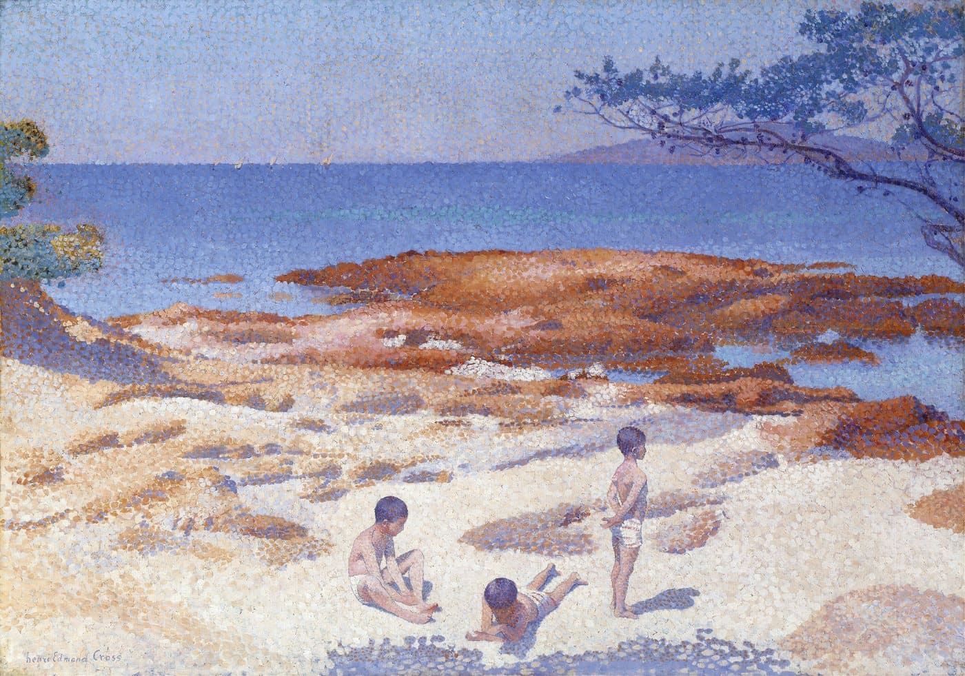 Beach at Cabasson (Baigne-Cul) (1891) av Henri-Edmond Cross, hele motivet