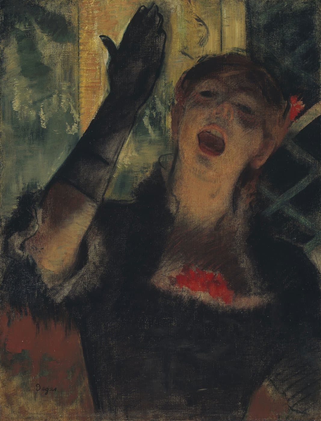 Café Singer (1879) av Edgar Degas, hele motivet