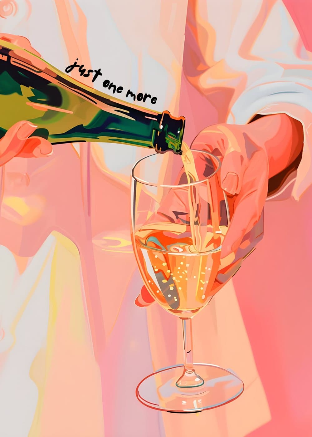 Champagne helles i glass, hele motivet