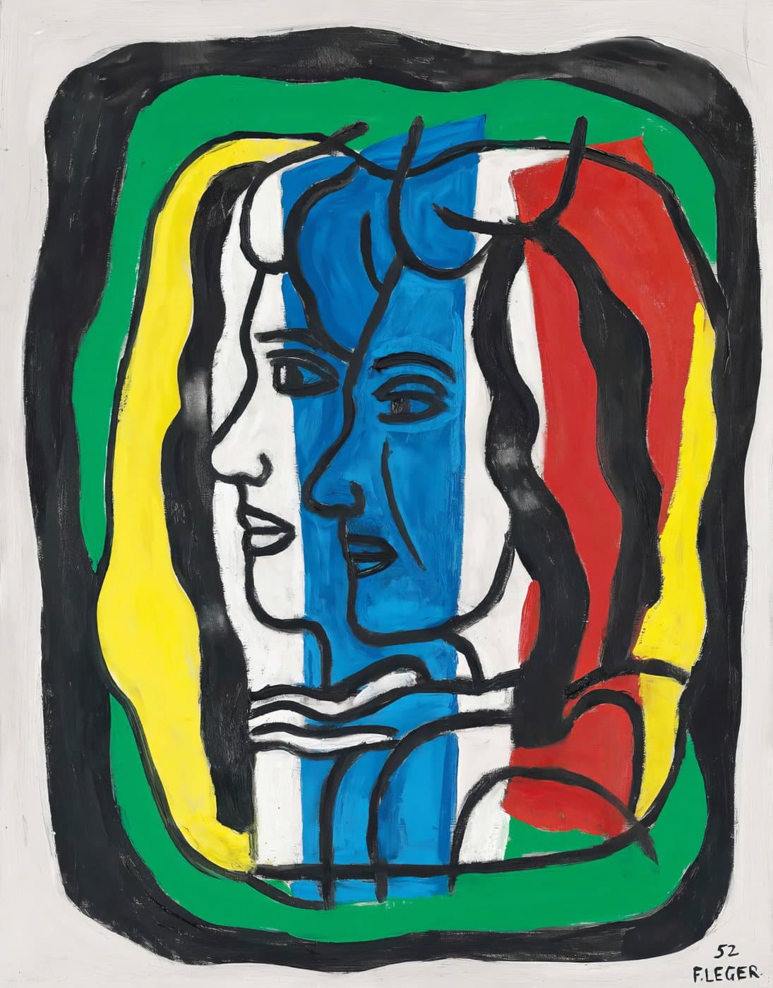 Composition aux deux profils (1952) av Fernand Léger, hele motivet