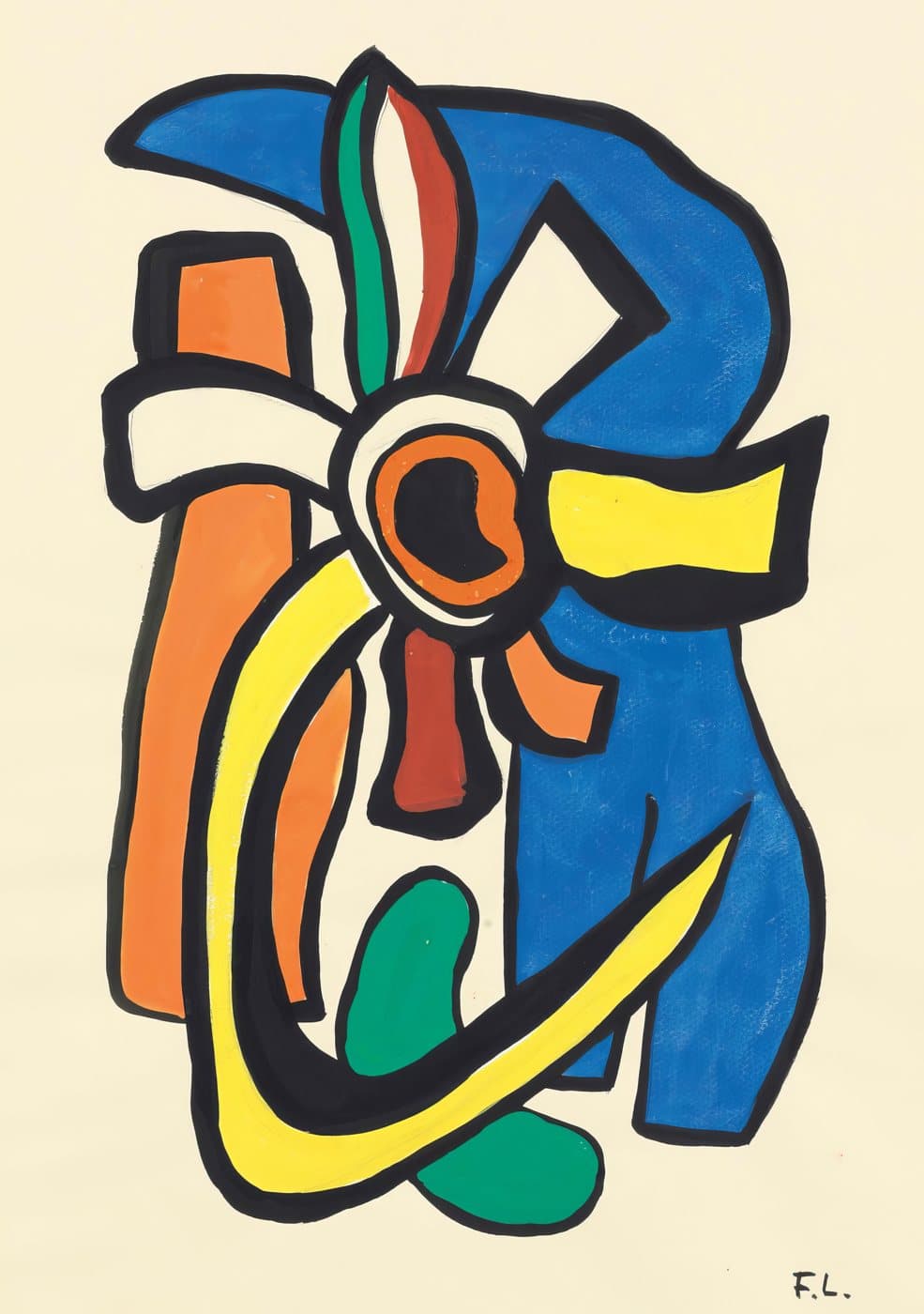 Composition murale (1952) av Fernand Léger, hele motivet