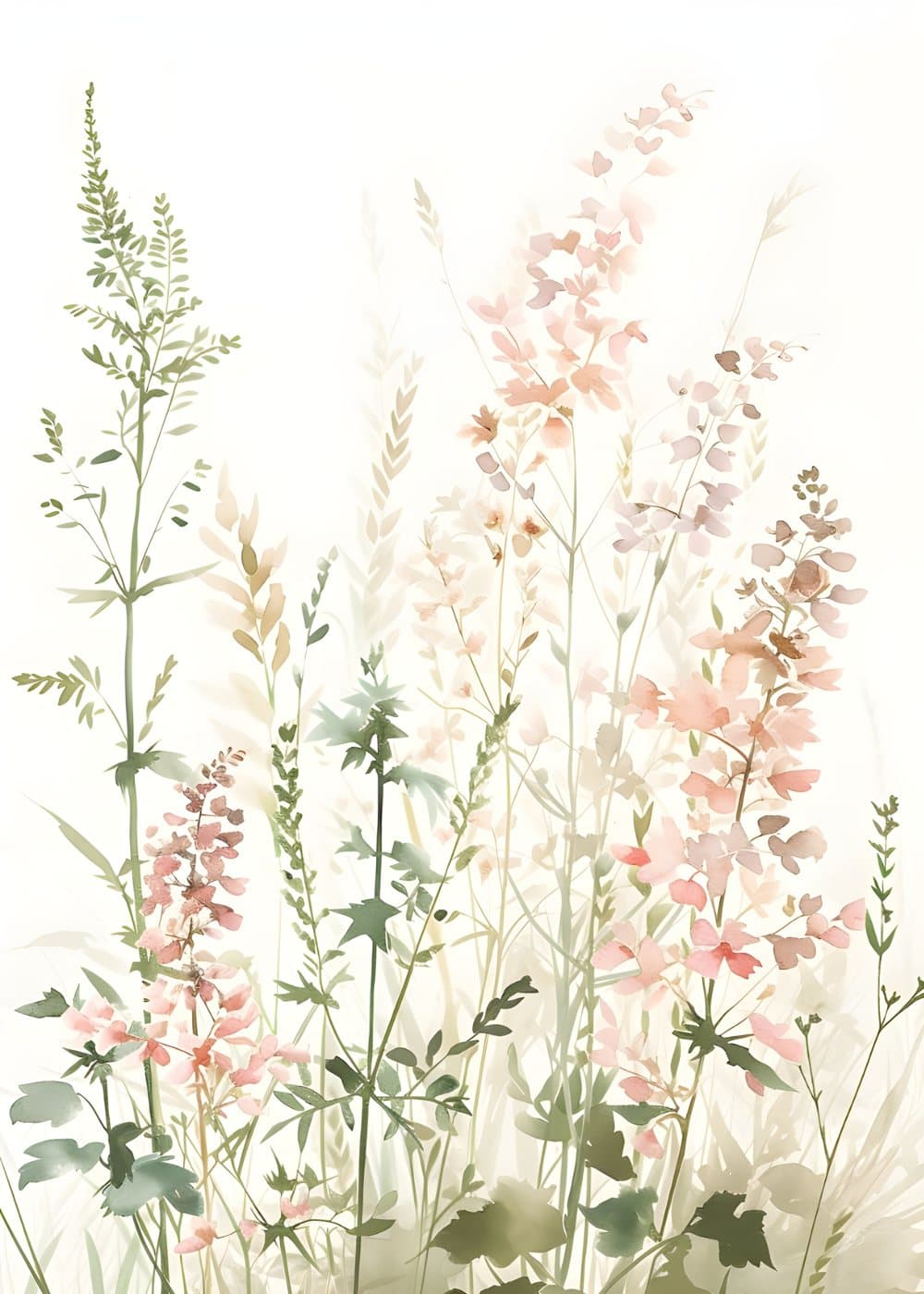 Eng med rosa blomster, hele motivet