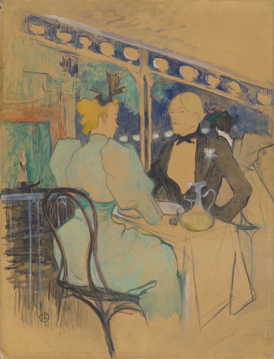 Fashionable People at Les Ambassadeurs (Aux Ambassadeurs: Gens Chic) (1893) av Henri de Toulouse-Lautrec, hele motivet