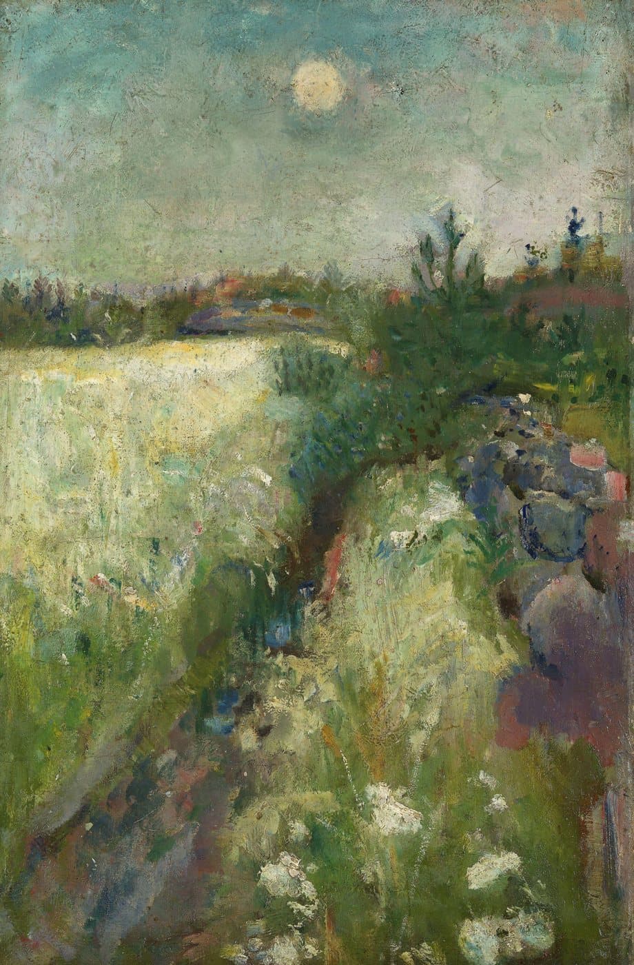 Blomstereng på Veierland (1887) av Edvard Munch, hele motivet