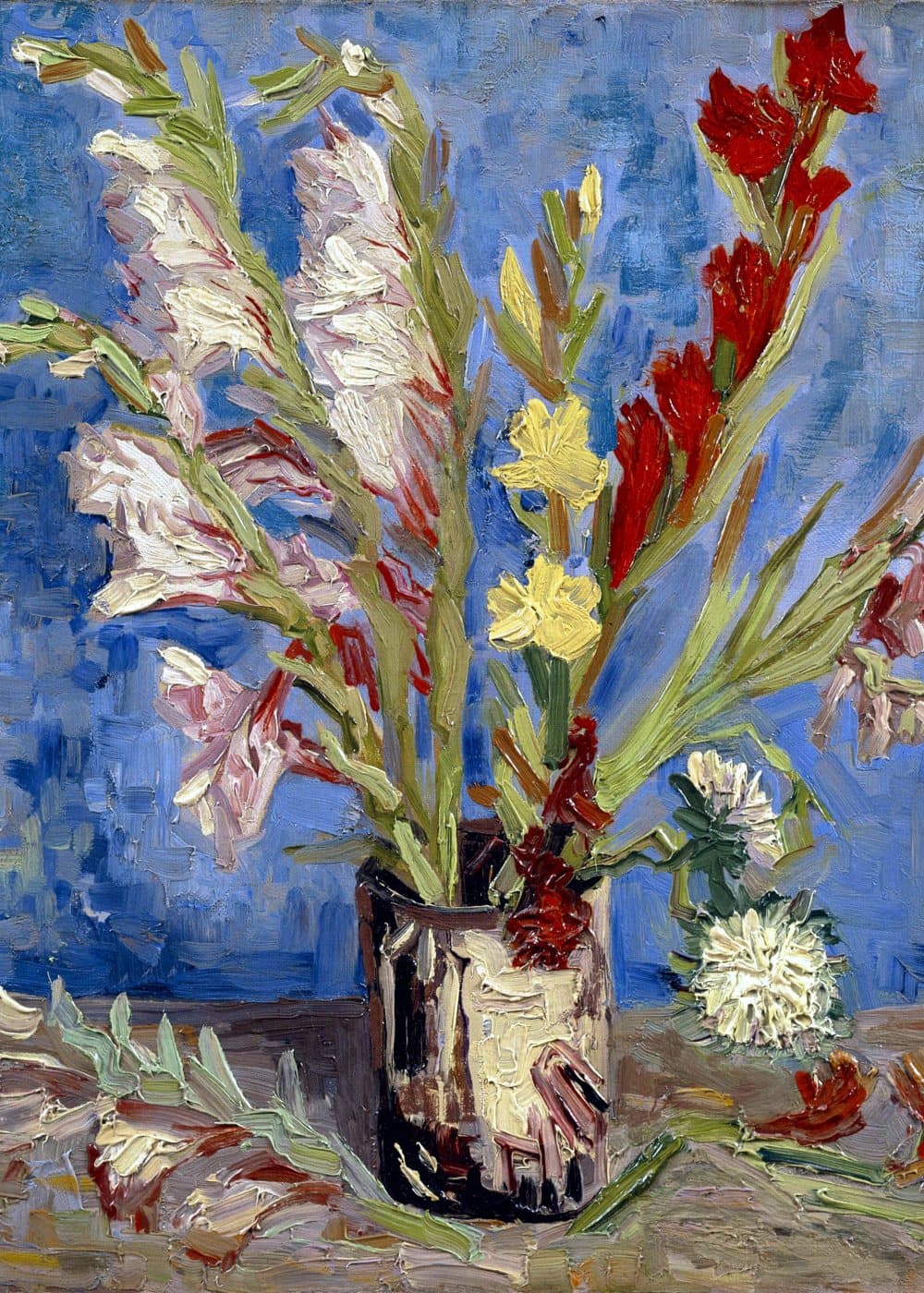 Gladioler i vase, hele motivet