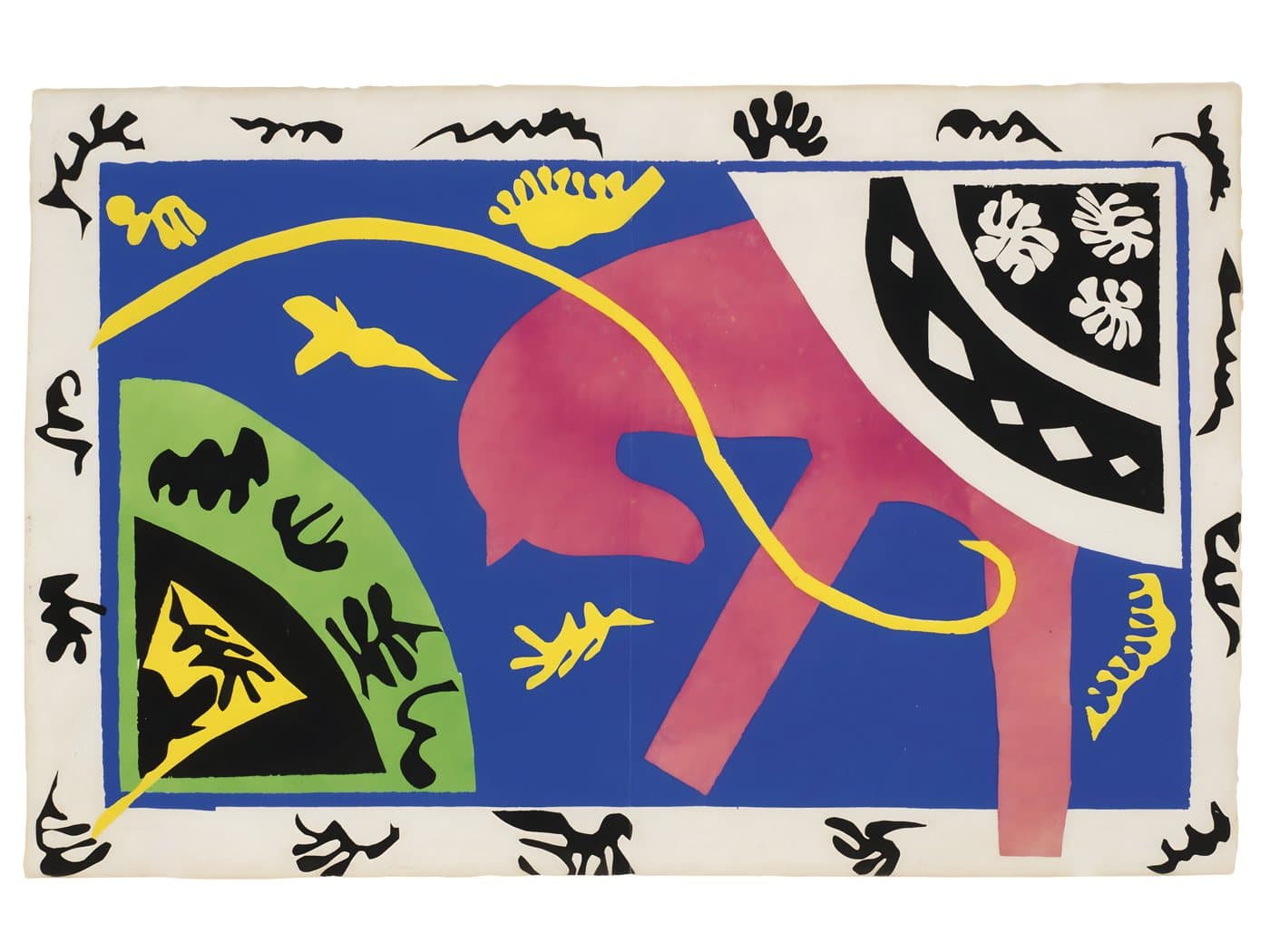 Le Cheval, L’Ecuyére et le Clown, from Jazz (1947) av Henri Matisse, hele motivet