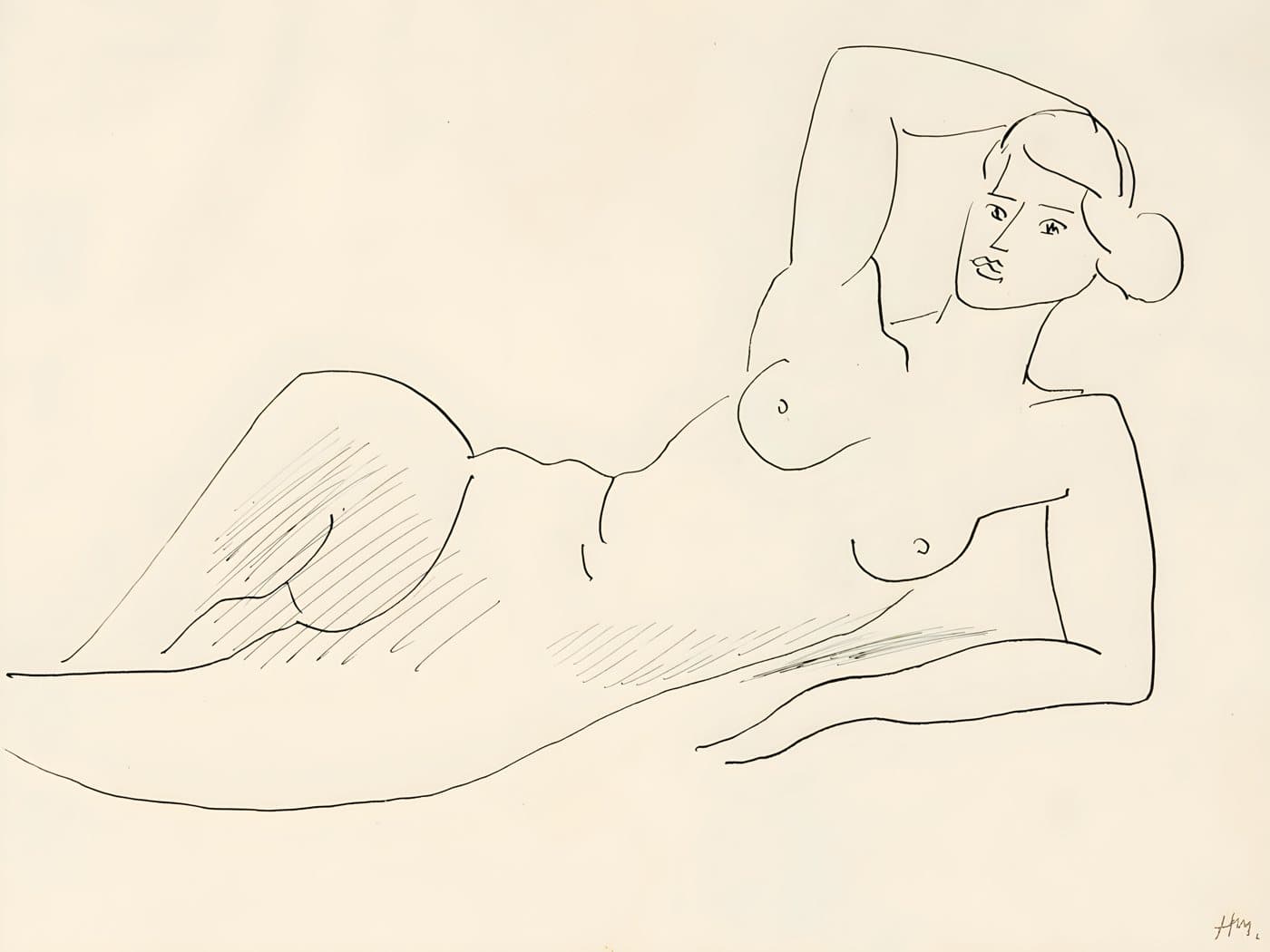 Nu accoudé (1930) av Henri Matisse, hele motivet