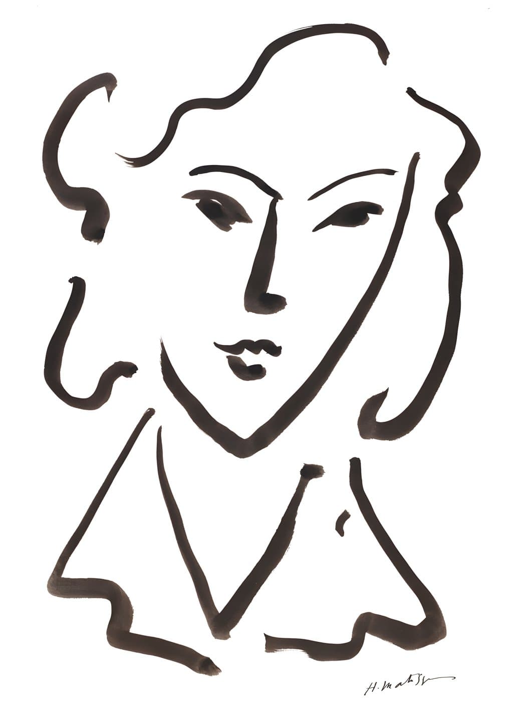Tête de femme (1946) av Henri Matisse, hele motivet